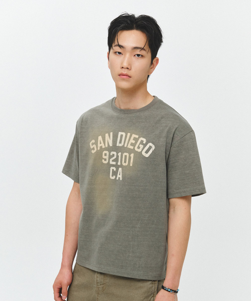 ECORR（エコル）の「[ユニセックス] ピグメントブラシ CA クロップ半袖Tシャツ_カーキ（Tシャツ/カットソー・レディース・その他・0/1/2/3）」の4枚目の写真