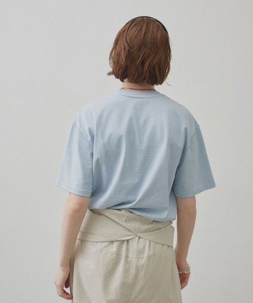 uchi.(ウチ)の「フロッキープリント半袖Tシャツ(Tシャツ/カットソー・レディース・ブラウン/オフホワイト/サックスブルー・FREE)」の12枚目の写真