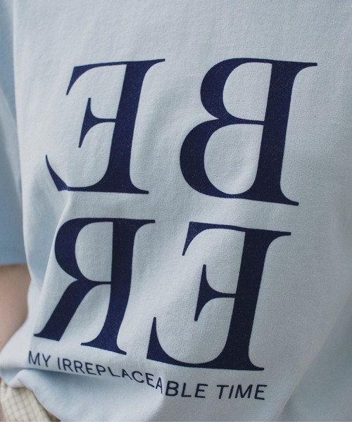 uchi.(ウチ)の「フロッキープリント半袖Tシャツ(Tシャツ/カットソー・レディース・ブラウン/オフホワイト/サックスブルー・FREE)」の14枚目の写真