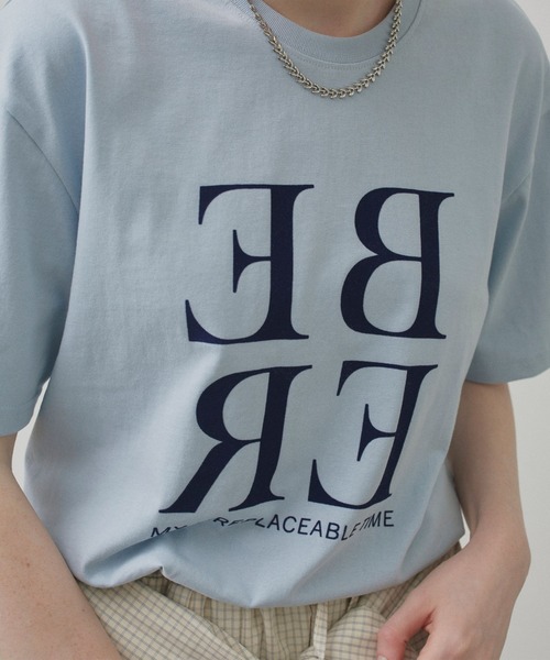 uchi.(ウチ)の「フロッキープリント半袖Tシャツ(Tシャツ/カットソー・レディース・ブラウン/オフホワイト/サックスブルー・FREE)」の15枚目の写真