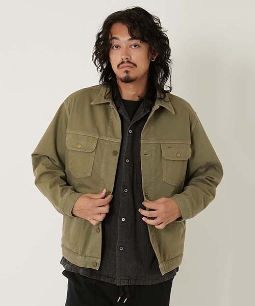 HOLLYWOOD RANCH MARKET(ハリウッドランチマーケット)の「インプレッシブ ストレッチ オーバーダイド デニムGジャケット(デニムジャケット・メンズ・ダークオリーブ/ブラック/シルバーグレー/カーキ・S/M/L/XL)」の16枚目の写真