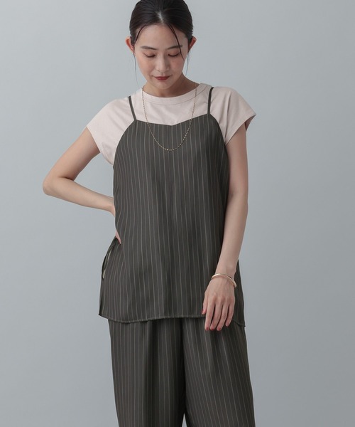 GLOBAL WORK(グローバルワーク)の「MATINEE LINE/サテンキャミチュニックSET/873326(その他トップス・レディース・レッド系その他/ブラック/グレー系その他・MEDIUM/LARGE)」の2枚目の写真