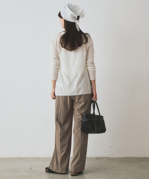 SLOBE IENA(スローブイエナ)の「《汗染み防止/接触冷感/吸水速乾/追加》PEストレッチイージースラックス(スラックス・レディース・ブラック/ベージュ・38/36)」の10枚目の写真