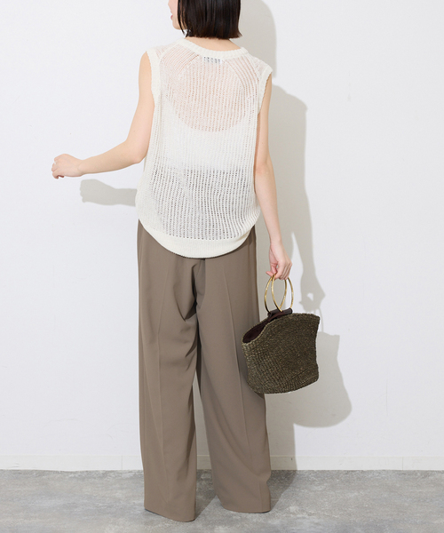 SLOBE IENA(スローブイエナ)の「《汗染み防止/接触冷感/吸水速乾/追加》PEストレッチイージースラックス(スラックス・レディース・ブラック/ベージュ・38/36)」の14枚目の写真