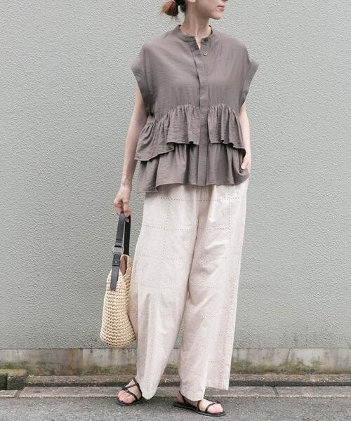 ITEMS URBANRESEARCH(アイテムズ アーバンリサーチ)の「ブロックレースパンツ(その他パンツ・レディース・ブラック/ホワイト系その他・FREE)」の10枚目の写真