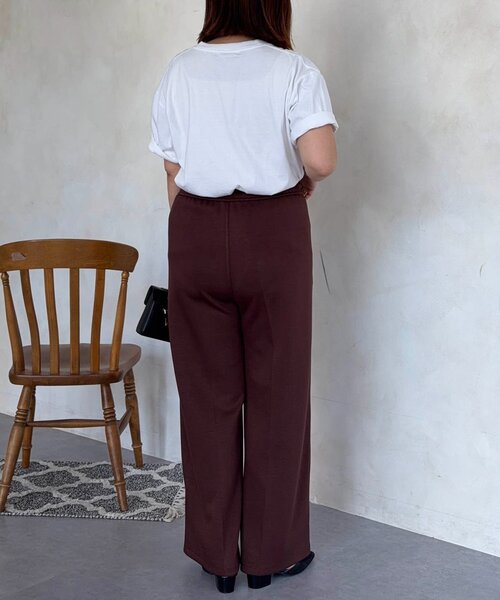 Chez toi(シェトワ)の「【マイナス3キロ見え】【楽して美脚】ポンチイージーパンツ(その他パンツ・レディース・ブラック/ブラウン/アイボリー・FREE)」の5枚目の写真