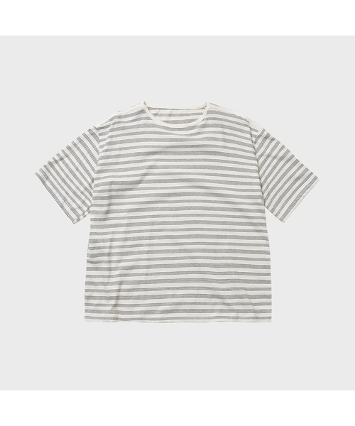 TY(ティワイ)の「マルチストライプボートネックTシャツ_2COLOR(Tシャツ/カットソー・メンズ・アイボリー系/ネイビー系・MEDIUM/LARGE)」の1枚目の写真