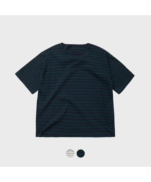 TY(ティワイ)の「マルチストライプボートネックTシャツ_2COLOR(Tシャツ/カットソー・メンズ・アイボリー系/ネイビー系・MEDIUM/LARGE)」の2枚目の写真