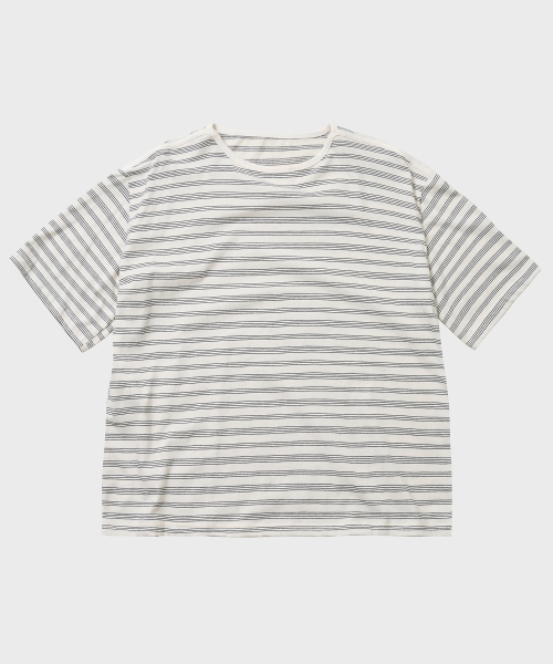 TY(ティワイ)の「マルチストライプボートネックTシャツ_2COLOR(Tシャツ/カットソー・メンズ・アイボリー系/ネイビー系・MEDIUM/LARGE)」の3枚目の写真