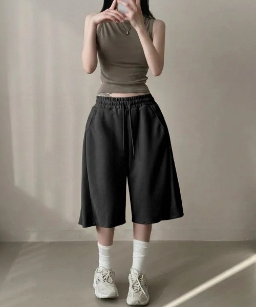 yuue' ( wear )（ユーイ）の「バミューダスウェットパンツ（スウェットパンツ・レディース・グレー/ブラック・FREE）」の9枚目の写真