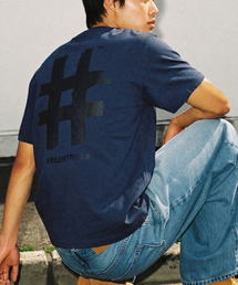 BEENTRILL（ビントリル）の「スタンプハッシュタグオーバーサイズ半袖Tシャツ（チャコール）（Tシャツ/カットソー）」