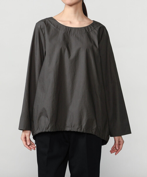 mizuiroind(ミズイロインド)の「mizuiro ind | ドローストリング クルーネックプルオーバー WOMEN(シャツ/ブラウス・レディース・オフホワイト/ダークグレー・F)」の2枚目の写真