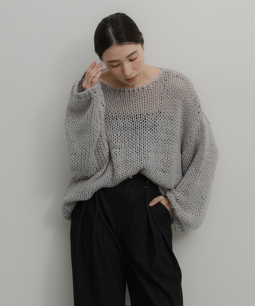 select MOCA（セレクトモカ）の「モヘアローゲージニット（ニット/セーター・レディース・ブラック/グレー/アイボリー/ベージュ/ピンク・FREE）」の19枚目の写真