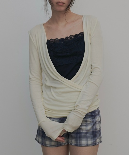 アシンメトリードレープトップ / Asymmetrical Drape Top（Tシャツ
