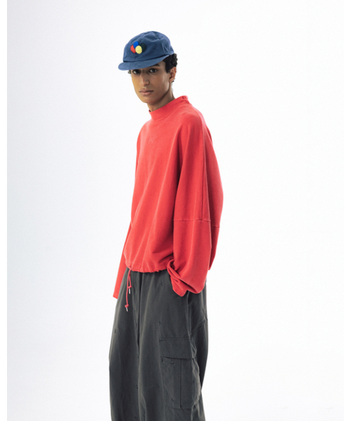 ANGLAN（アングラン）の「Pigment High-Neck Sweat Shirt - Washed Red（スウェット・メンズ・その他・ONE SIZE）」の5枚目の写真