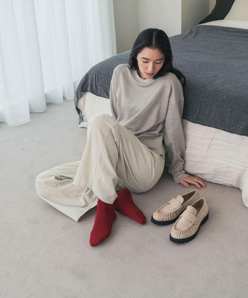 URBAN RESEARCH DOORS(アーバンリサーチドアーズ)の「ウォッシュドコーデュロイパンツ(その他パンツ・レディース・アイボリー/チャコールグレー・MEDIUM/SMALL)」の3枚目の写真