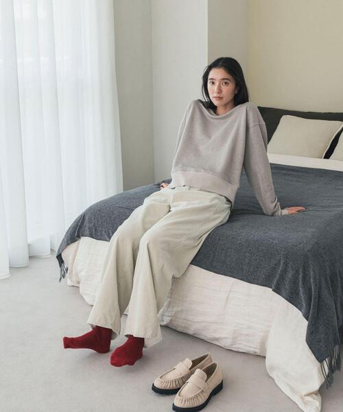 URBAN RESEARCH DOORS(アーバンリサーチドアーズ)の「ウォッシュドコーデュロイパンツ(その他パンツ・レディース・アイボリー/チャコールグレー・MEDIUM/SMALL)」の8枚目の写真