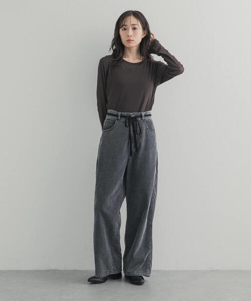 URBAN RESEARCH DOORS(アーバンリサーチドアーズ)の「ウォッシュドコーデュロイパンツ(その他パンツ・レディース・アイボリー/チャコールグレー・MEDIUM/SMALL)」の18枚目の写真