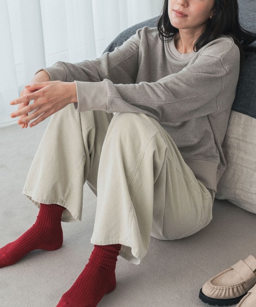 URBAN RESEARCH DOORS(アーバンリサーチドアーズ)の「ウォッシュドコーデュロイパンツ(その他パンツ・レディース・アイボリー/チャコールグレー・MEDIUM/SMALL)」の1枚目の写真