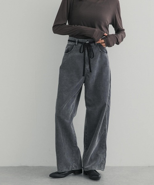 URBAN RESEARCH DOORS(アーバンリサーチドアーズ)の「ウォッシュドコーデュロイパンツ(その他パンツ・レディース・アイボリー/チャコールグレー・MEDIUM/SMALL)」の18枚目の写真