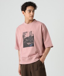 プリントスウェット7分袖Tシャツ