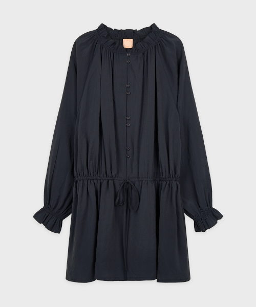 SINOON(シヌーン)の「Romantic Shirring Mini Dress (Navy)(ワンピース・レディース・ネイビー・FREE)」の4枚目の写真