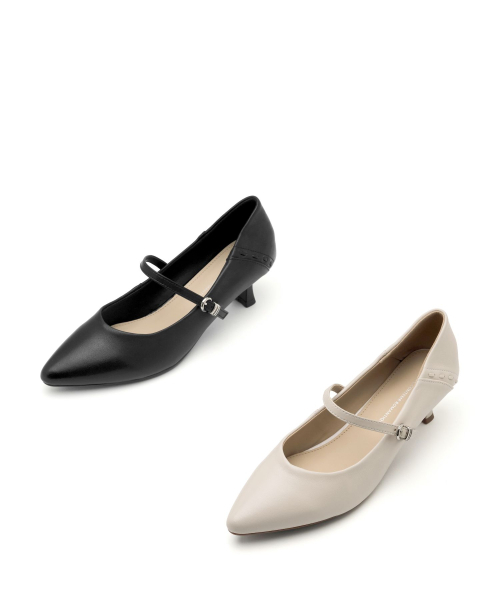 SPUR（シュプール）の「Cottet メリージェーン コンフォートパンプス ポインテッドトゥ ヒール 5cm -WA9024 (2color)（パンプス・レディース・アイボリー/ブラック・22.5cm/25cm/24.5cm/24cm/23.5cm/23cm）」の13枚目の写真
