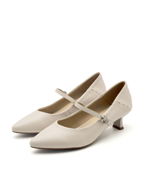 SPUR（シュプール）の「Cottet メリージェーン コンフォートパンプス ポインテッドトゥ ヒール 5cm -WA9024 (2color)（パンプス・レディース・アイボリー/ブラック・22.5cm/25cm/24.5cm/24cm/23.5cm/23cm）」の6枚目の写真