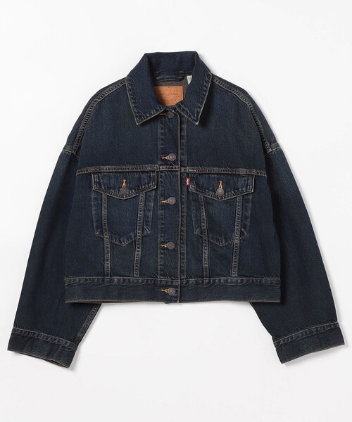 FREAK'S STORE(フリークスストア)の「LEVI'S/リーバイス LOOSE CROP TRUCKER/ルーズ クロップ トラッカージャケット/クロップド丈 デニム ジャケット(デニムジャケット・レディース・ネイビー・フリ-)」の1枚目の写真