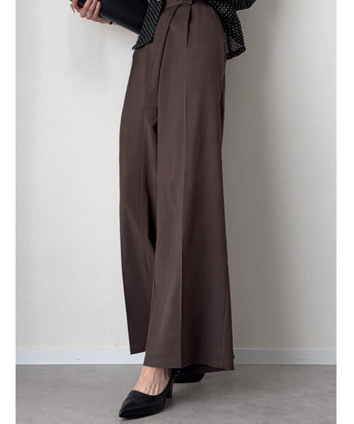 fifth(フィフス)の「【cestmignon_mauセレクト】ラップ風タックワイドパンツ(その他パンツ・レディース・ライトグレー/ブラック/ブラウン・XS/M)」の8枚目の写真