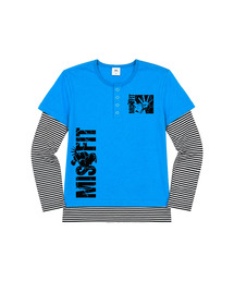 MISSFIT ストライプ レイヤード ルーズフィット スリーブ