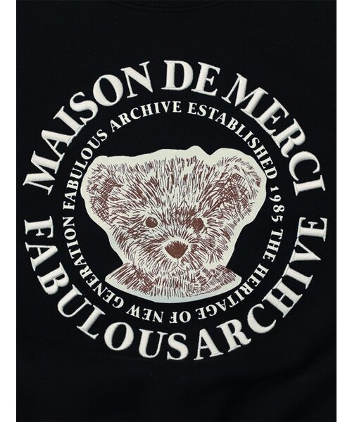 FABULOUS ARCHIVE（ファビュラスアーカイブ）の「[キモ選択]ウィメンズクロップベアフレンズエンボス刺繍スウェットブラック(FCB3TS355W)（スウェット・レディース・ブラック・MEDIUM/M/L）」の4枚目の写真