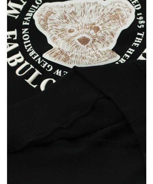 FABULOUS ARCHIVE（ファビュラスアーカイブ）の「[キモ選択]ウィメンズクロップベアフレンズエンボス刺繍スウェットブラック(FCB3TS355W)（スウェット・レディース・ブラック・MEDIUM/M/L）」の7枚目の写真