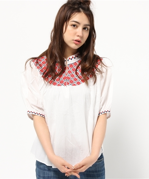 trepied（トレピエ）の「trepied / シシュウ プルオーバーブラウス（シャツ/ブラウス・レディース・ホワイト/ブラック・ONE SIZE）」の11枚目の写真