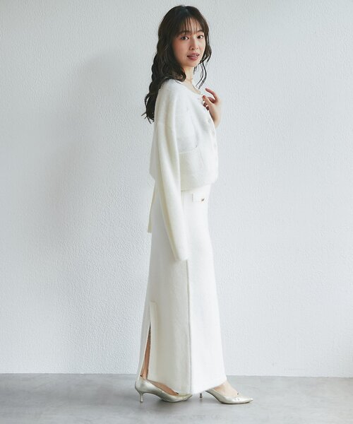 La boutique BonBon（ラブティックボンボン）の「【お上品きらきら】ラメフェザータイトロングスカート（スカート・レディース・ゴールド/オフホワイト・FREE）」の14枚目の写真