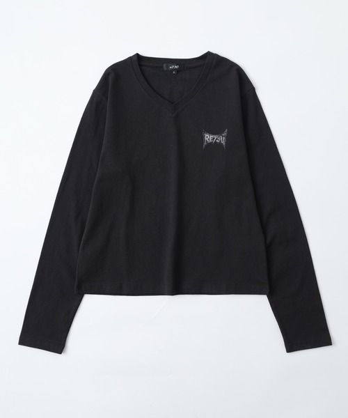 RE730（アールイーセブンサーティー）の「RE730 スカルロゴロングスリーブTシャツ（Tシャツ/カットソー・メンズ・ブラック/オフホワイト・L/M/XL）」の22枚目の写真