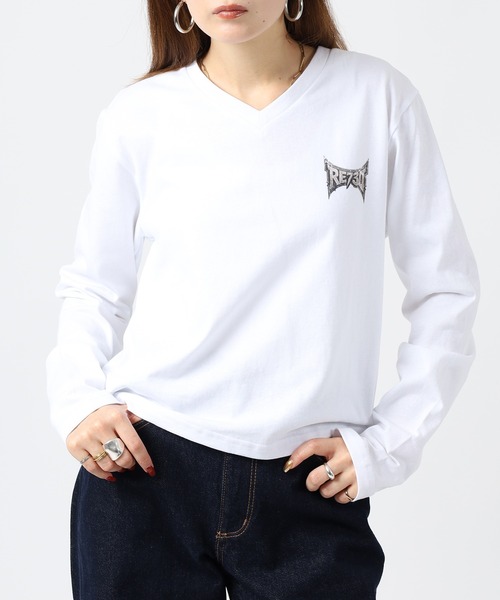RE730（アールイーセブンサーティー）の「RE730 スカルロゴロングスリーブTシャツ（Tシャツ/カットソー・メンズ・ブラック/オフホワイト・L/M/XL）」の15枚目の写真