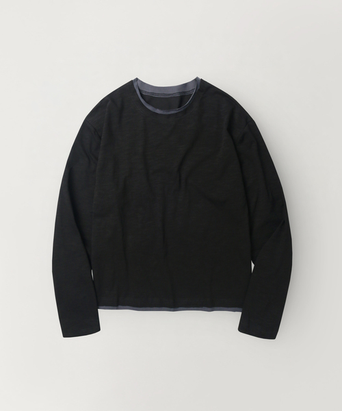 INDUST(インダスト)の「ローカットレイヤードスラブスリーブ(ブラック)(Tシャツ/カットソー・レディース・ブラック・2(M)/1(S)/3(L))」の1枚目の写真