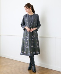 吹上刺繍Aラインワンピース