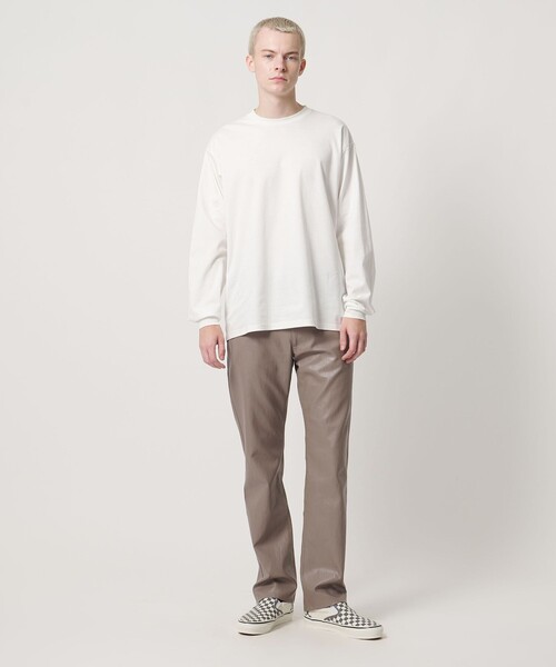 UNITED ARROWS & SONS(ユナイテッドアローズアンドサンズ)の「<UNITED ARROWS & SONS> LTHR LIKE NP ST PANTS/パンツ(その他パンツ・メンズ・ベージュ/ブラック・L/XL/S/M)」の2枚目の写真