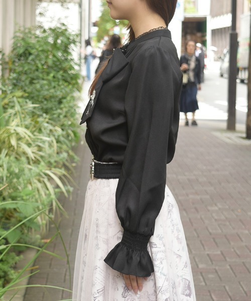 axes femme(アクシーズファム)の「音楽刺繍リボンブラウス(シャツ/ブラウス・レディース・ブラック/ワイン/キナリ・FREE)」の5枚目の写真