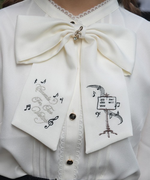 axes femme(アクシーズファム)の「音楽刺繍リボンブラウス(シャツ/ブラウス・レディース・ブラック/ワイン/キナリ・FREE)」の10枚目の写真