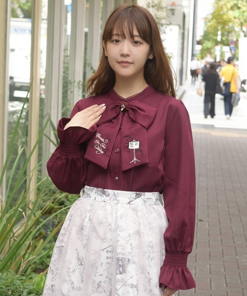 axes femme(アクシーズファム)の「音楽刺繍リボンブラウス(シャツ/ブラウス・レディース・ブラック/ワイン/キナリ・FREE)」の13枚目の写真