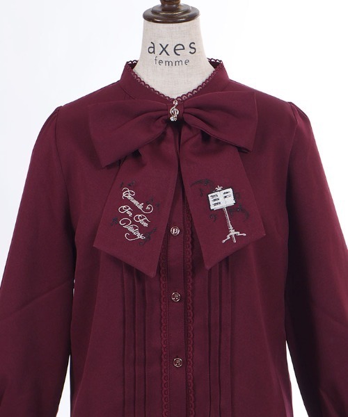 axes femme(アクシーズファム)の「音楽刺繍リボンブラウス(シャツ/ブラウス・レディース・ブラック/ワイン/キナリ・FREE)」の17枚目の写真