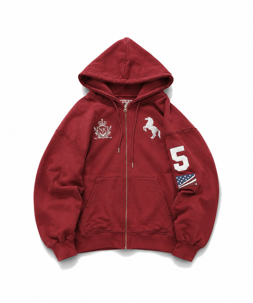 NICKEL HOUSE(ニッケルハウス)の「ニッケル26 ドンキ フードジップアップ(パーカー・レディース・ネイビー/ブラック/ライトグレー/レッド・LARGE/MEDIUM)」の5枚目の写真