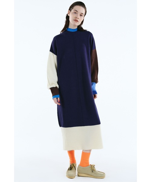 Color blocking relax knit dress（ワンピース）｜HeRIN.CYE（ヘリン