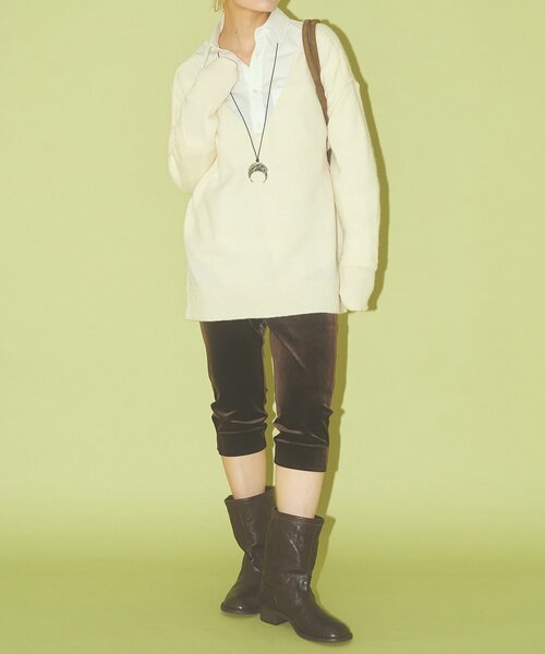 Whim Gazette（ウィムガゼット）の「〈WEB限定〉【Nuition】ベロアバイカーパンツ（その他パンツ・レディース・ブラック/ブラウン・FREE）」の6枚目の写真