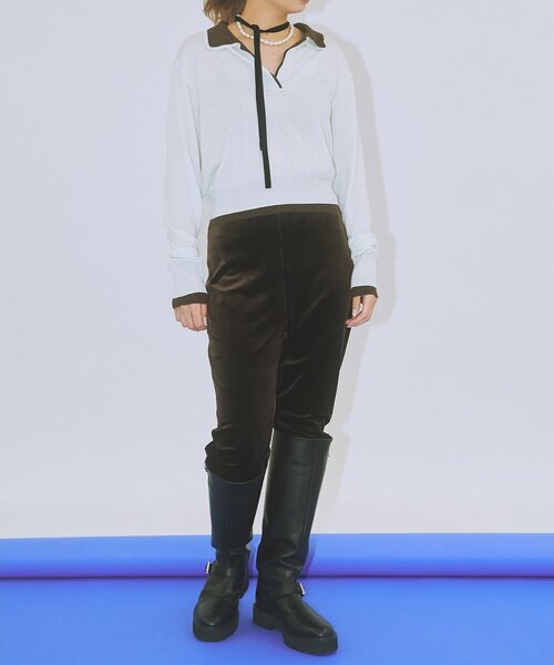 Whim Gazette（ウィムガゼット）の「〈WEB限定〉【Nuition】ベロアバイカーパンツ（その他パンツ・レディース・ブラック/ブラウン・FREE）」の7枚目の写真