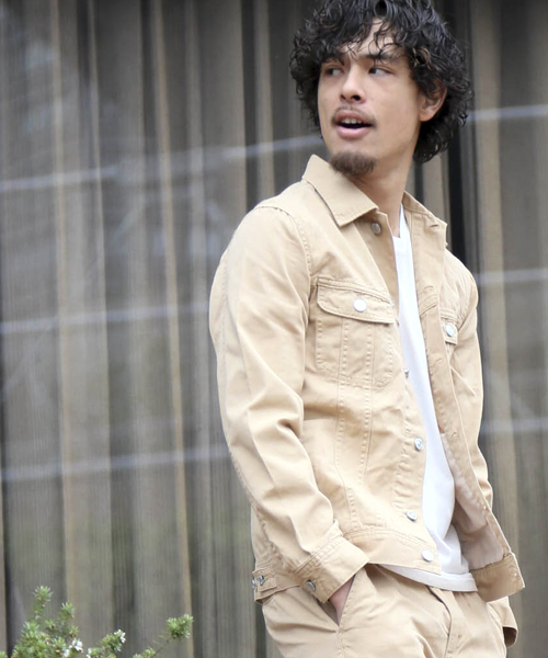 Denime（ドゥニーム）の「TWILL COLOR G-JKT/ツイルカラーG-ジャケット（ブルゾン・メンズ・ベージュ/ホワイト/グリーン・MEDIUM/LARGE/X-LARGE）」の2枚目の写真