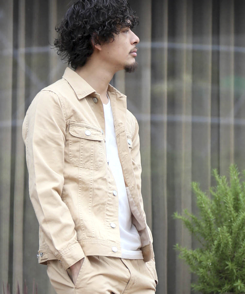 Denime（ドゥニーム）の「TWILL COLOR G-JKT/ツイルカラーG-ジャケット（ブルゾン・メンズ・ベージュ/ホワイト/グリーン・MEDIUM/LARGE/X-LARGE）」の13枚目の写真